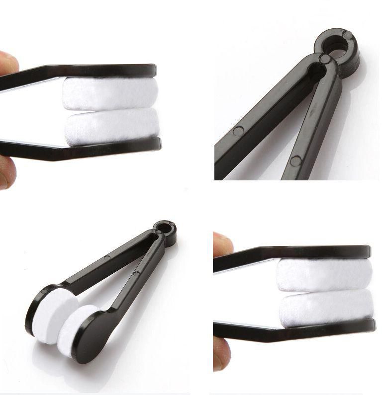 Mini Microfiber Brush Eyeglasses Cleaner Cleaning Clip