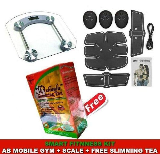 EMS Abdominal Muscle Trainer Body Shape Builder Fitness FREE Slimming Tea And Scale