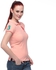 U.S. Polo Assn. 212500ZH1CK-CDPC Polo Shirt for Women - L, Peach/Red/Green