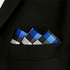 Men`s Square Pocket Handkerchief Gray Multicolored With Small Squares