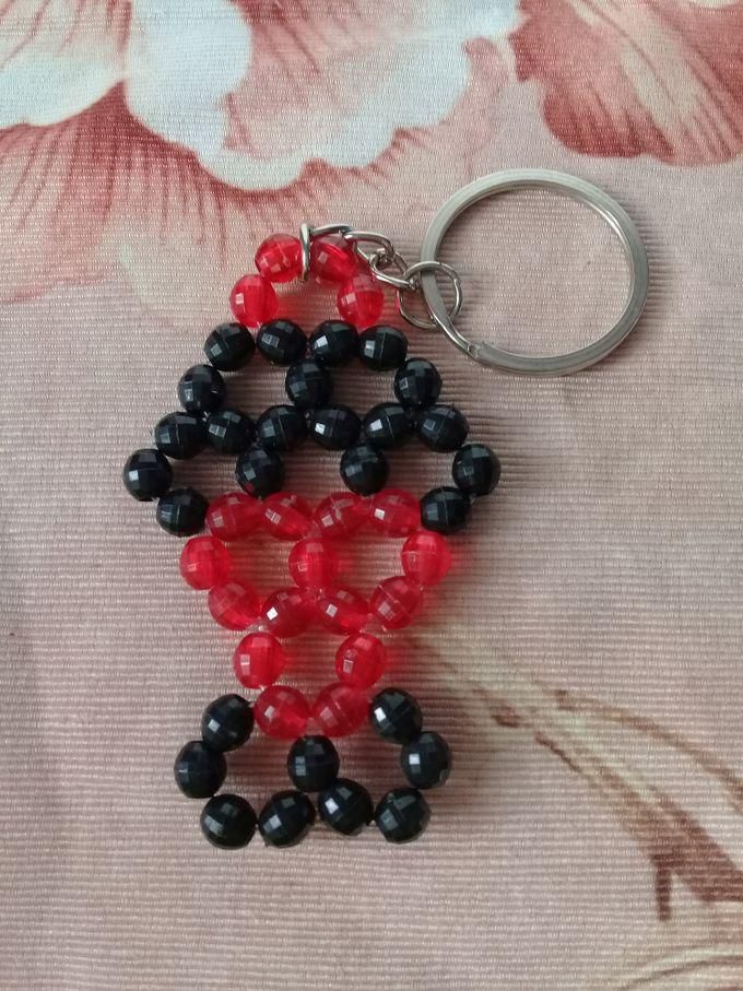 Ramadan Lantern Red X Black Beads Keyring