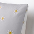 NATTSLÄNDA غطاء وسادة, نقش زهور رمادي/أبيض, ‎50x50 سم‏ - IKEA
