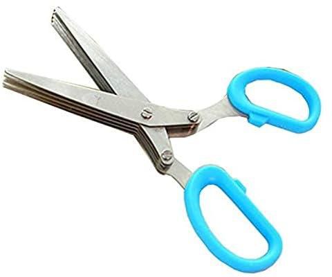 JJYP13-2 Stainless Steel 5 Blade Scissors for Kitchen (Blue)152861