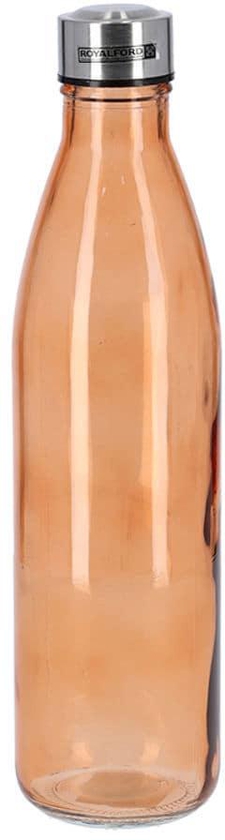 Royalford Glass Water Bottle With Painting Orange 1L