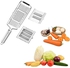 Rinhukio 3 In 1 Multi-Purpose Vegetable Slicer Stainless Steel Cheese Grater For Kitchen Hand Held Fruit Chopper Adjustable Kitchen Tool (3 pcs)