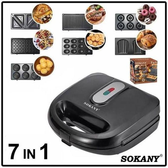 Sokany 7 IN 1 Multifunctional SANDWICH MAKER (Sandwich,Toast,Waffle,Omelet,Muffin Cake,Donut Bubble,grill And Baking)SK-907