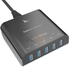 HOCO UH501 5 Ports USB Travel Quick Charger 40W 8A Output for iPhone iPad Samsung EU Plug-Black