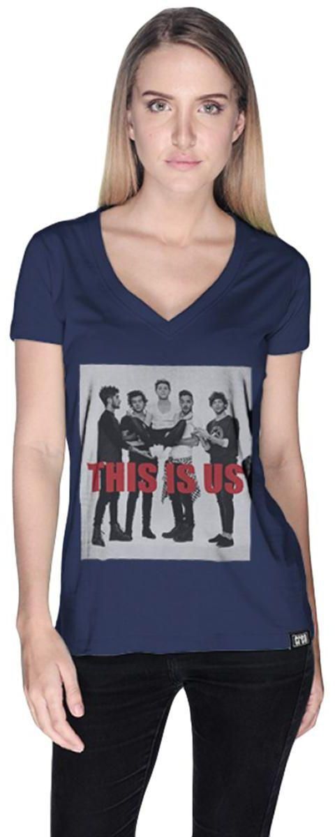 Creo This Is Us Movie Poster Printed T-Shirt for Women - S, Navy Blue