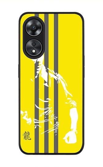 Rugged Black edge case for Oppo A78 5G / Oppo A58 5G Slim fit Soft Case Flexible Rubber Edges Anti Drop TPU Gel Thin Cover - Fighter - Bruce Lee
