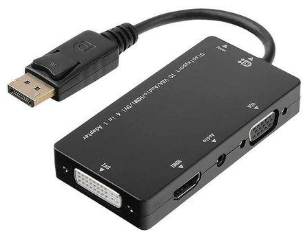 Generic HP Maikou Displayport DP to HDMI/DVI/VGA/Audio 4-in-1 Adapter for MacBook Pro black