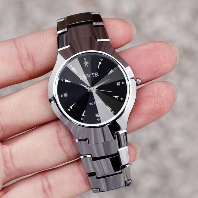 Fashion Men's Watch Tungsten Steel Color Men's Quartz Calendar Watch