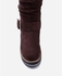 Varna Wedge Calf Length Boots - Brown