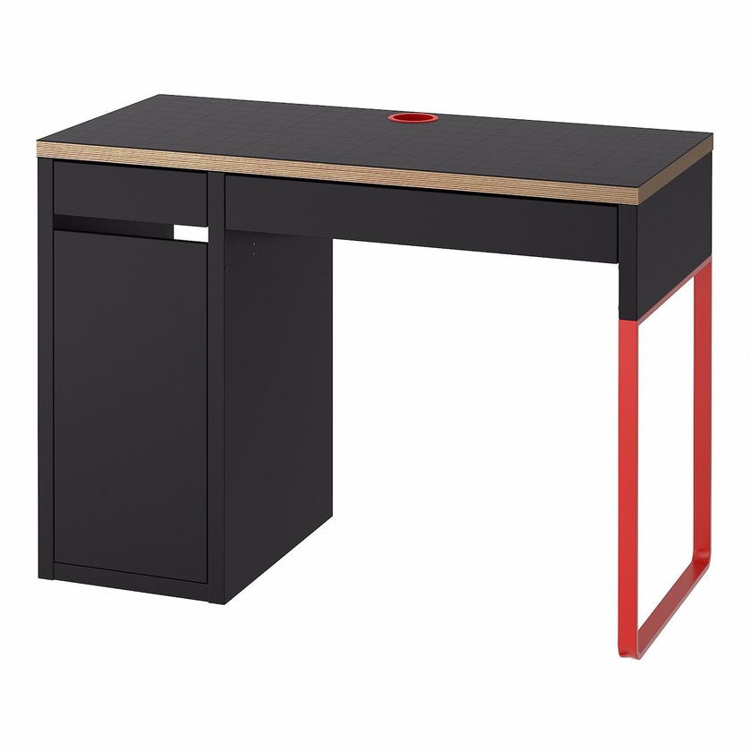 MICKE Desk - anthracite/red 105x50 cm