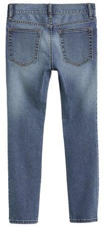 Faded Detailed Slim Fit Jeans Blue