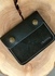 محفظة جلد طبيعي بفتحات للبطاقة والعملات المعدنية، محفظة بـ 3 جيوب للرجال مصنوعة من جلد البقر - أسود