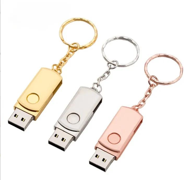 Metal Rotary USB Disk Keychain USB 3.0 Pen Drive 4 GB 8 GB 16 GB USB Flash Drive 32 GB 64 GB 128GB Cle USB Flash Drive