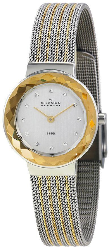 Skagen Leonora Women's Silver Dial Stainless Steel Mesh Bracelet Band Watch - 456SGS1