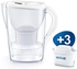 BRITA Marella fridge water filter jug for reduction of chlorine, limescale and impurities, Includes 3 x MAXTRA+ filter cartridges, 2.4L -white