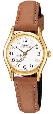 Casio Women's White Dial Leather Band Watch - LTP-1094Q-7B8
