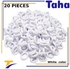 Taha Offer Small Elastic Hair Ties Color White 20 Pieces