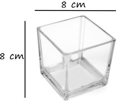 Square Shaped Vase Clear 8x8cm