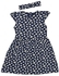 Baby Co. Blue Flowers Printed Dress With Head Band.