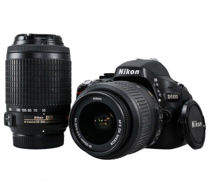 Nikon D5100 DSLR Camera + 18 - 55mm & 55-200 Lens