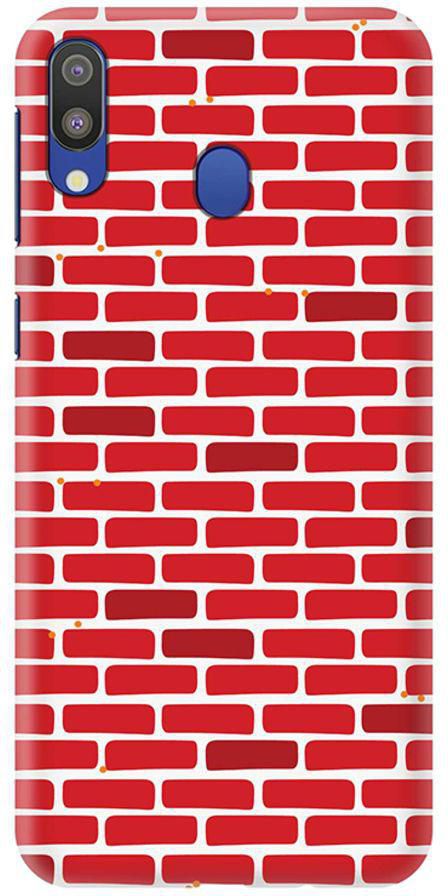 Matte Finish Slim Snap Case Cover For Samsung Galaxy M20 Red bricks wall