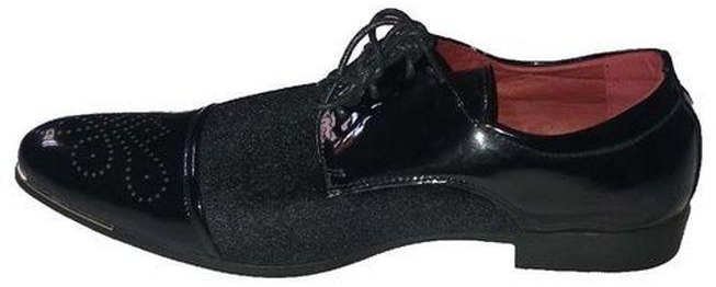 Varrati NEW Mens Leather Oxford Brogues Tuxedo SUEDE Shoes - Black