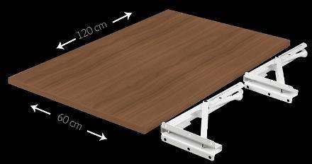 Wall Mounted Folding Desk, 120 cm, Brown - H238