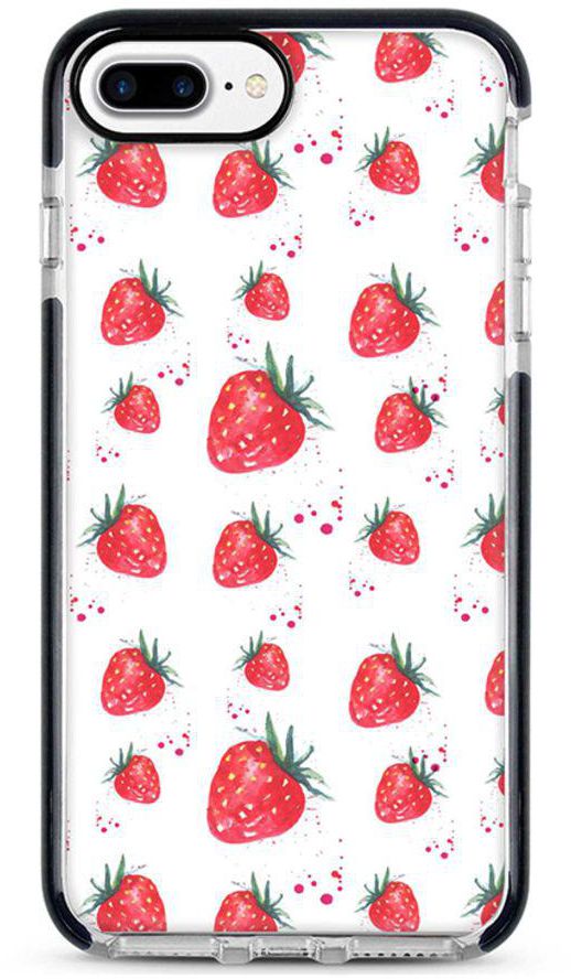 Protective Case Cover For Apple iPhone 7 Plus Dripping Strawberries Full Print