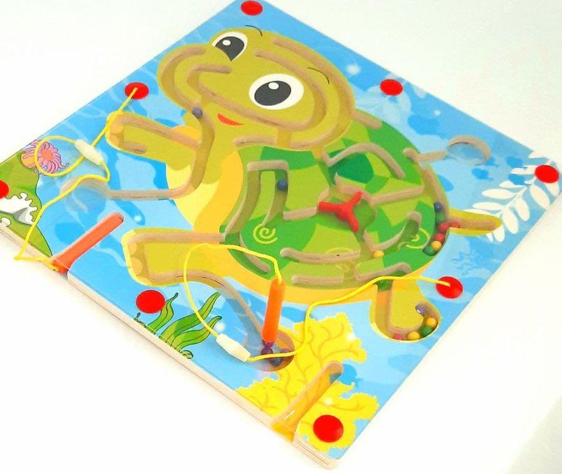 Wooden Magnetic Tortoise Pattern Maze+with 2 Magnetic Pen