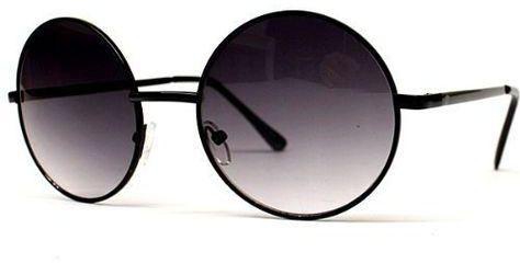 Round Circle Vintage Retro Metal Sunglasses V105 Black