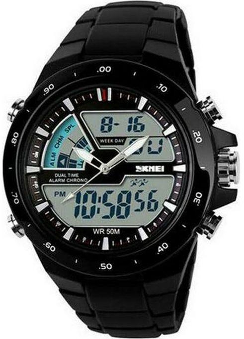 Skmei Multifunction Chronograph Analog+Digital Sports Watch- Black