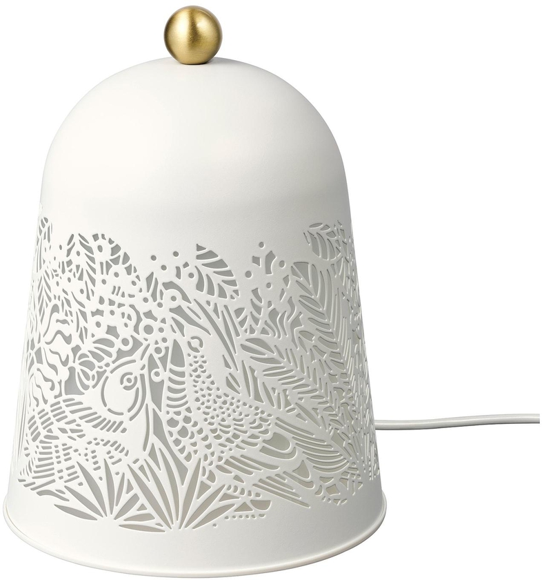 SOLSKUR LED table lamp - white/brass-colour