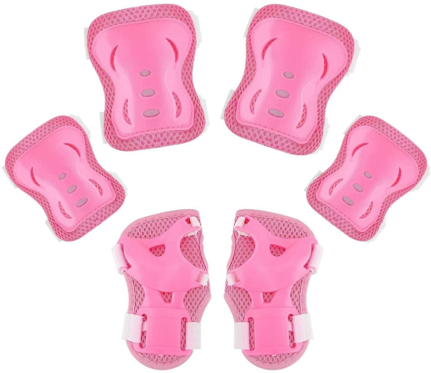 Spartan Knee And Elbow Pads With Wrist Protective Set Pink