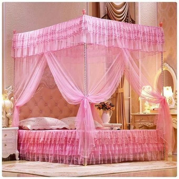 Fashion 4 By 6 Mosquito Net-4 Stand Mosquito Net With Metallic Stand-Straight Net