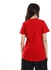 AlNasser Curved Hem Multi Pattern Girls Red T-Shirt