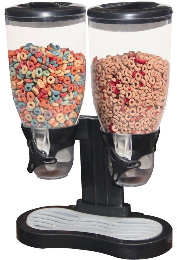 Double Cereal Dispensers, Black HHNE-7827