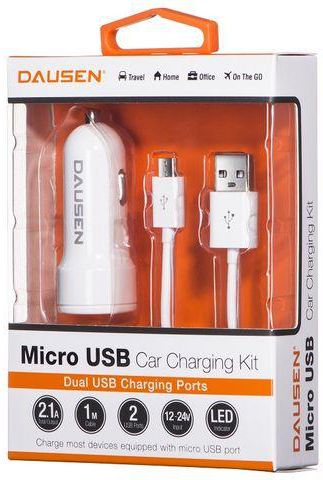 Dausen Dausen TR-EA387WT Micro USB Car charger kit 2.1A