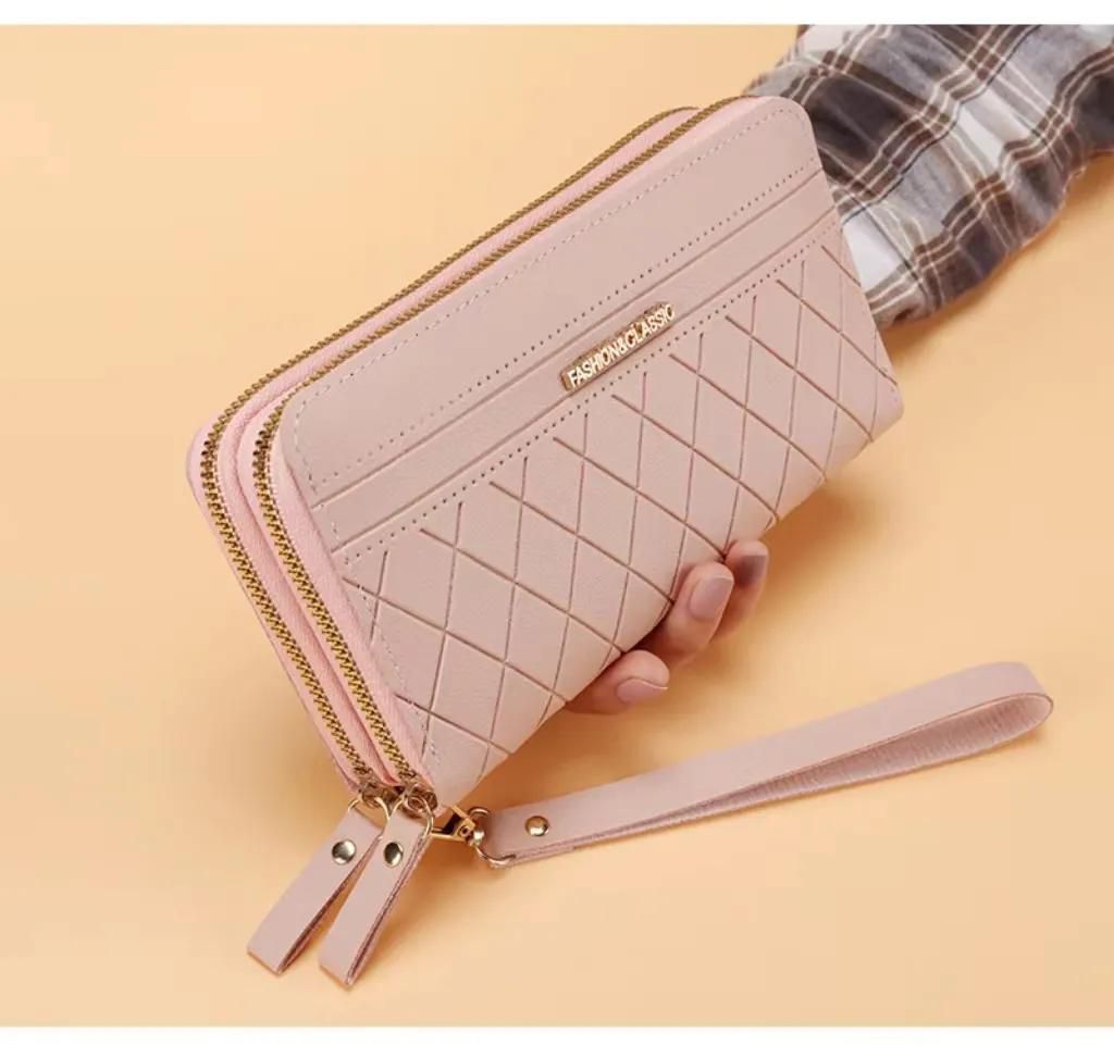 Women Wallets  PU Leather Long Waller Luxury Card Holder Clutch Casual Women Bags Pocket Hasp Ladies Wallet Purse Pink
