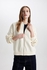 Defacto Woman Oversize Fit Bomber Long Sleeve Knitted Cardigan.