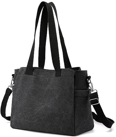 Hobo Handbags Canvas Crossbody Bag for Women, Multi Compartment Tote Purse Bags