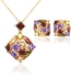 Mysmar Yellow Gold Plated Multi Colour Jewelry Set [MM128]