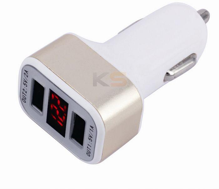 5V 3.1A Dual USB Car Charger Silver
