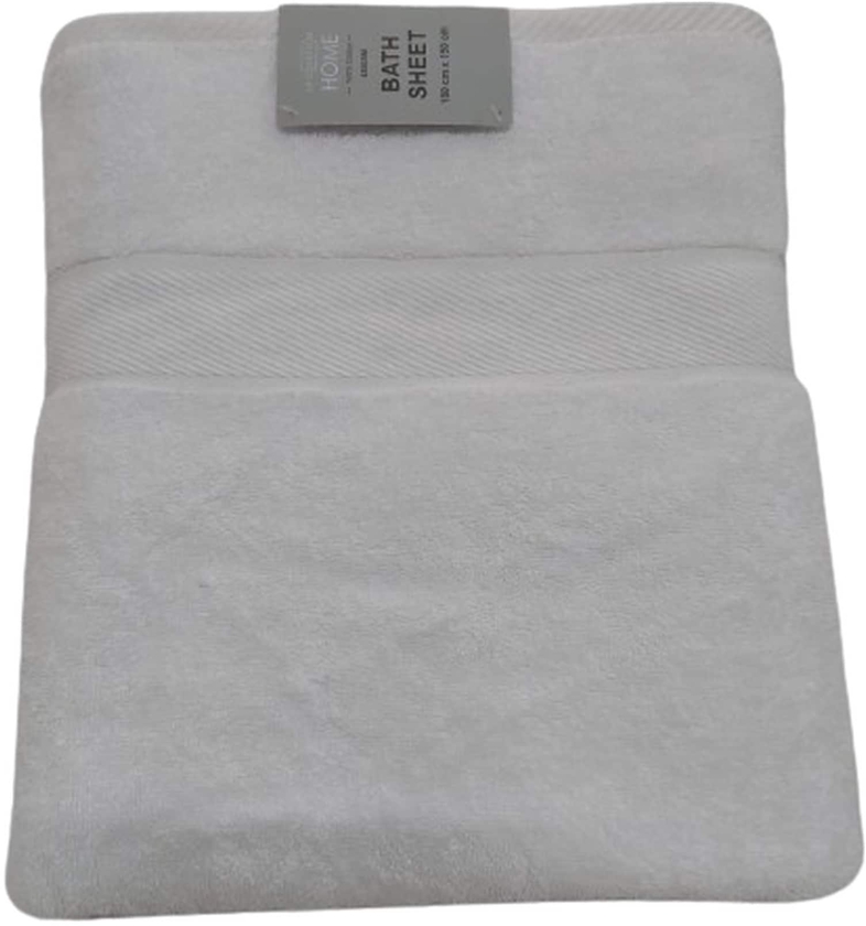 LA Collection 420 GSM Cotton Bath Sheet Bright White 100x150cm