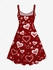 Plus Size Valentine Day Glitter Heart Print Sleeveless A Line Dress - 5x | Us 30-32