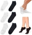 Fashion Black Men's Ankle Socks - 6 Pair Set