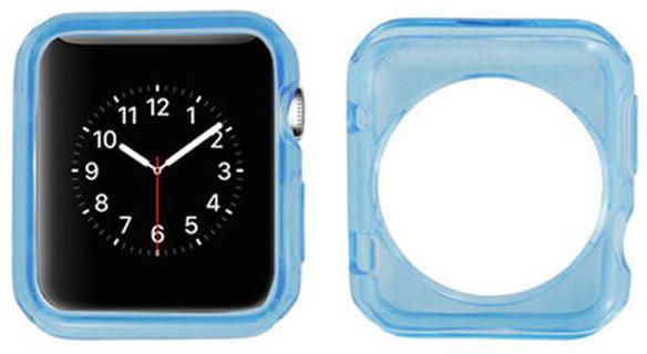 Transparent HD Silicone Clear Gel Case/Cover Apple Watch 42mm Blue