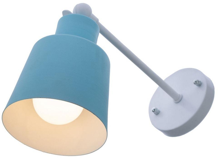 Metal Wall Lamp White and Light Blue - 20x25 cm